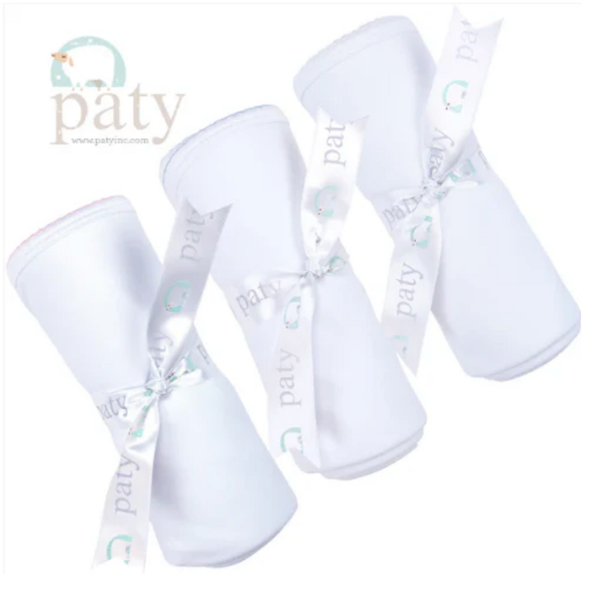 Small Pima Blanket - White with Blue main image 1