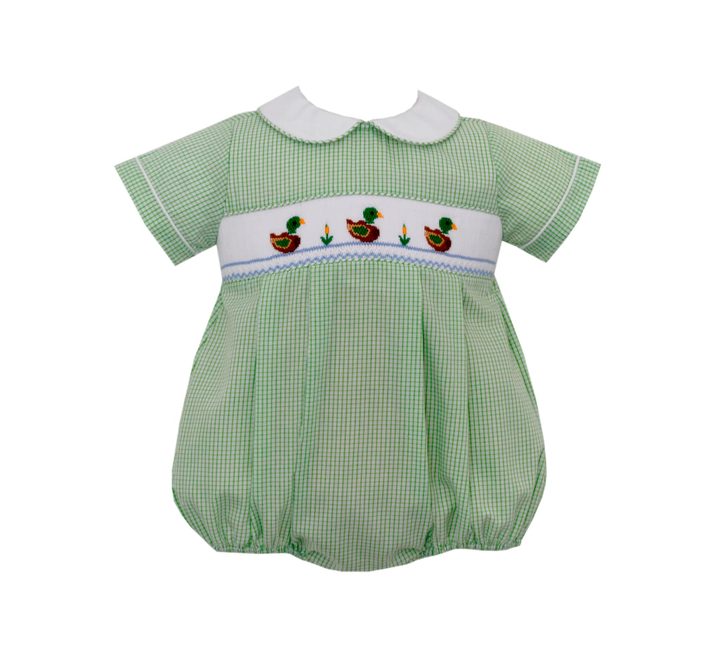 Green Ducks Smocked Bubble - George & Co.