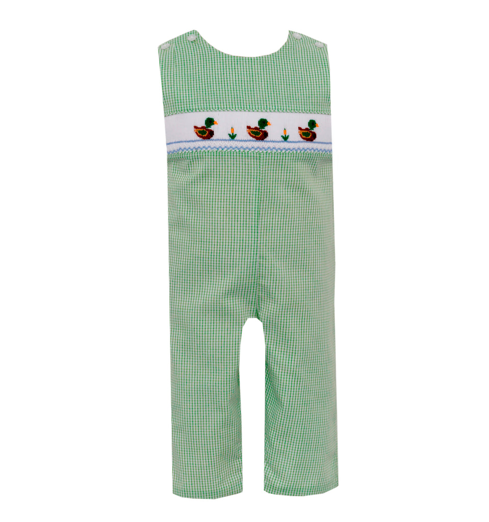 Green Ducks - smocked long all - George & Co.