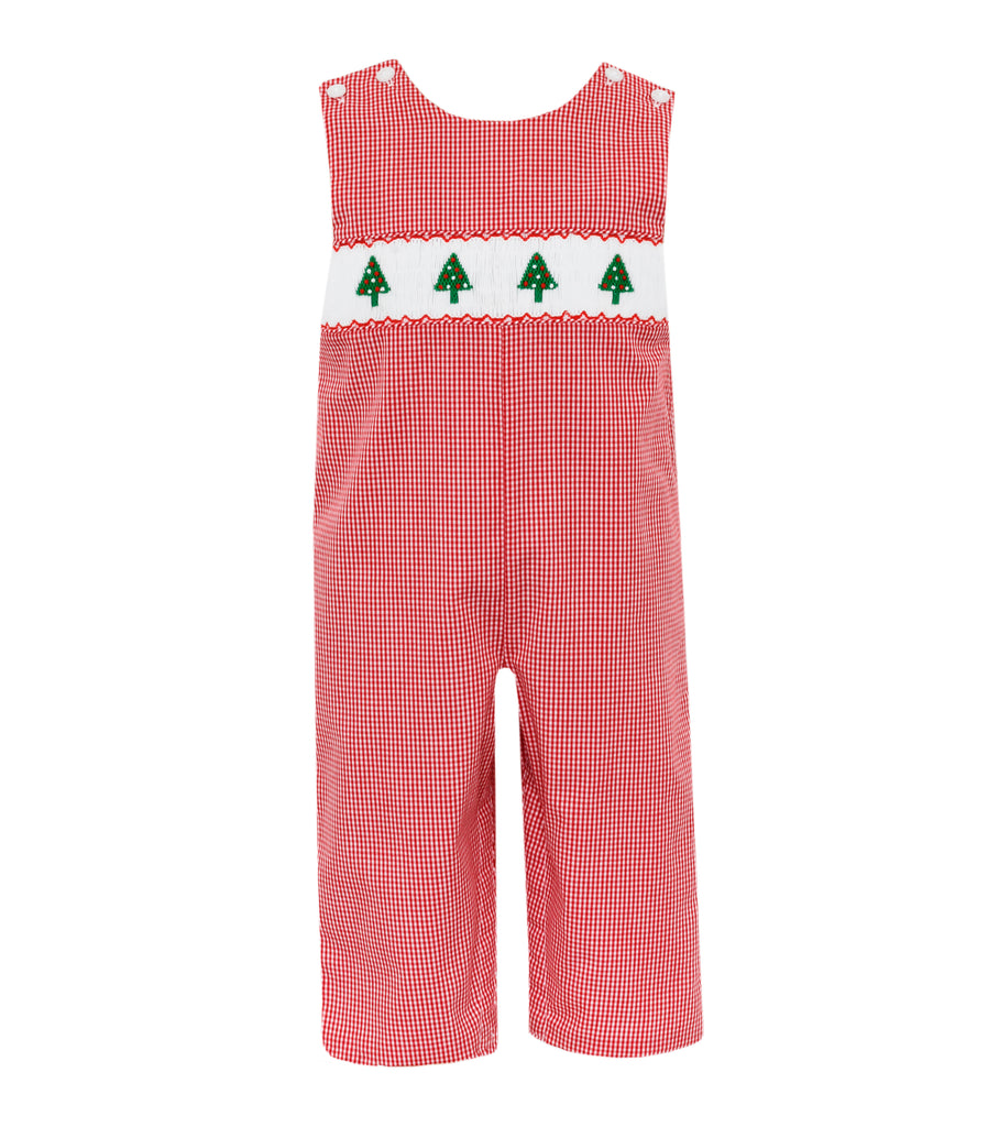 Red Gingham Christmas Tree Boys Longall - George & Co.
