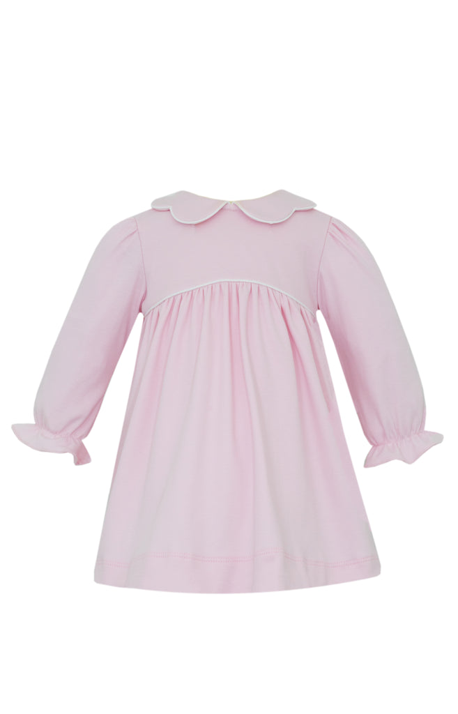 Pink Knit Dress w/ Scalloped Collar - George & Co.