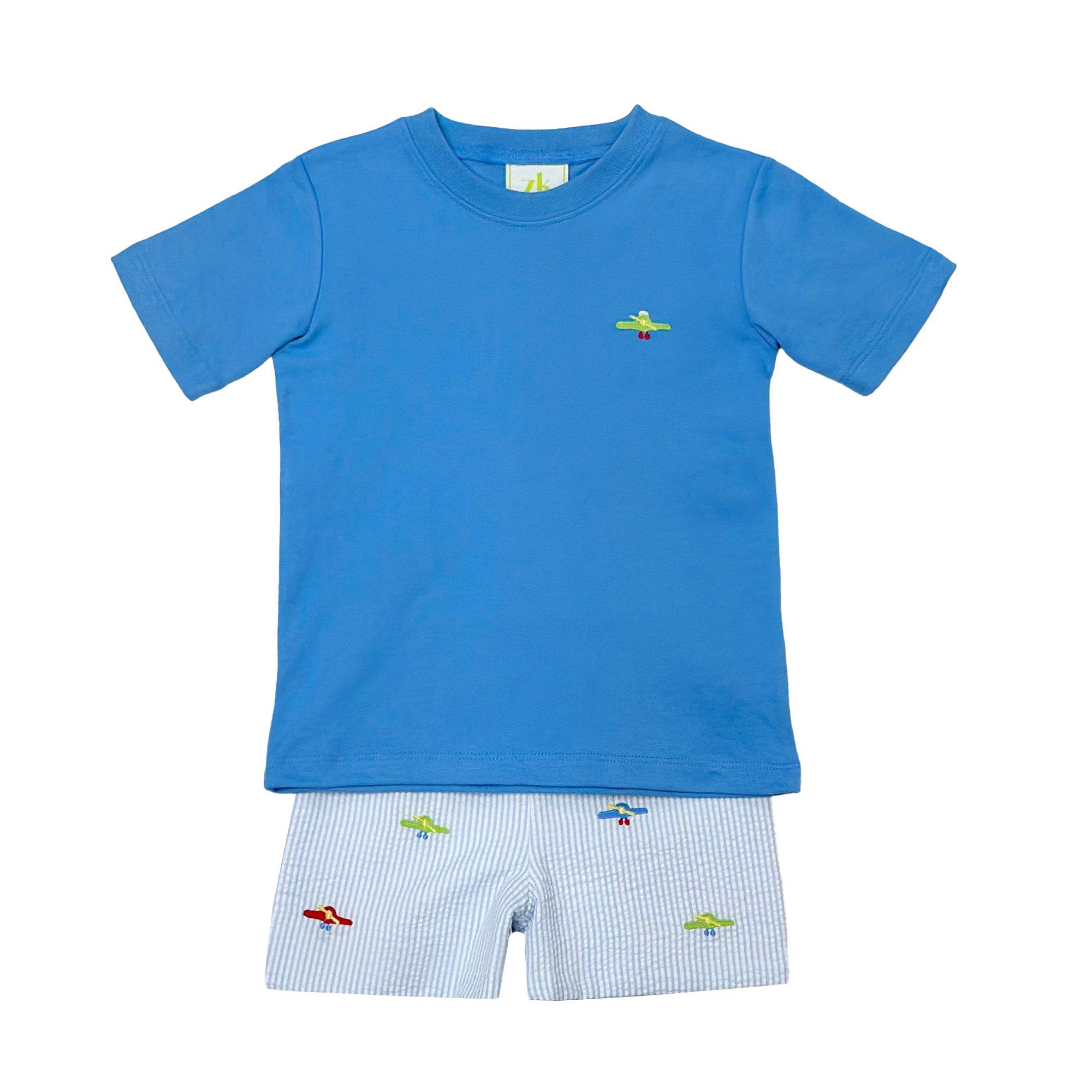 T-shirt Basique George Garçon 11-12 Ans - Bleu Col Equipage - Occasion