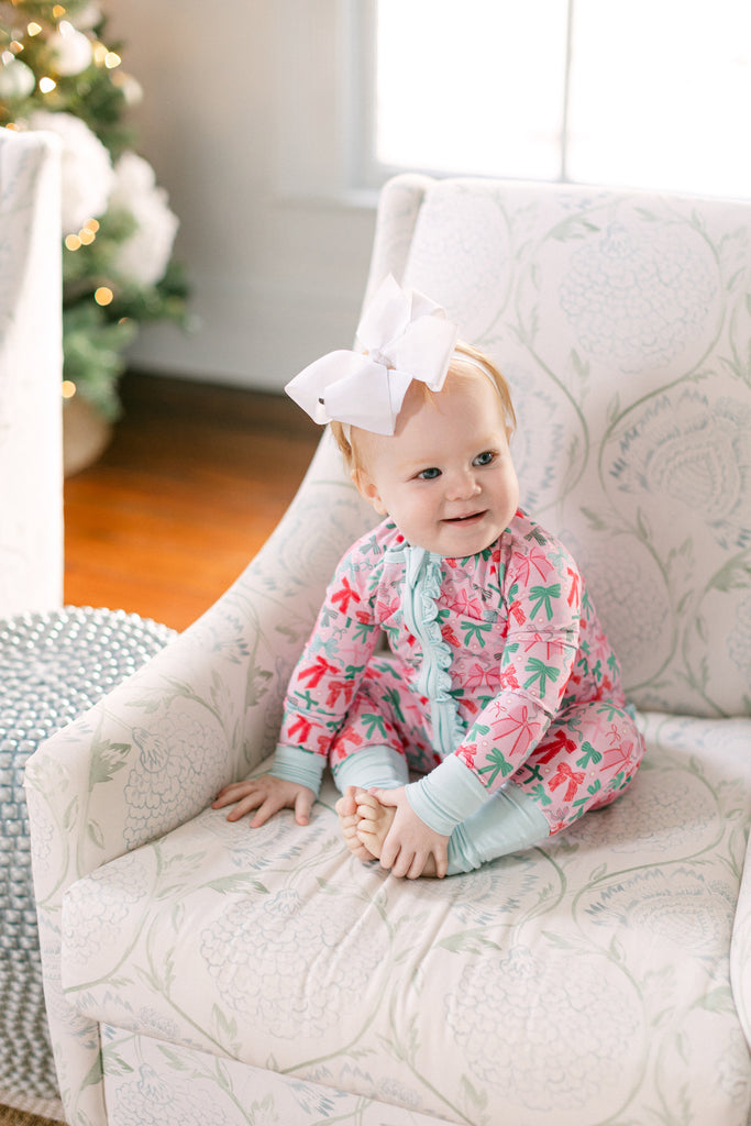 Festive Bows Ruffle  Romper - George & Co.