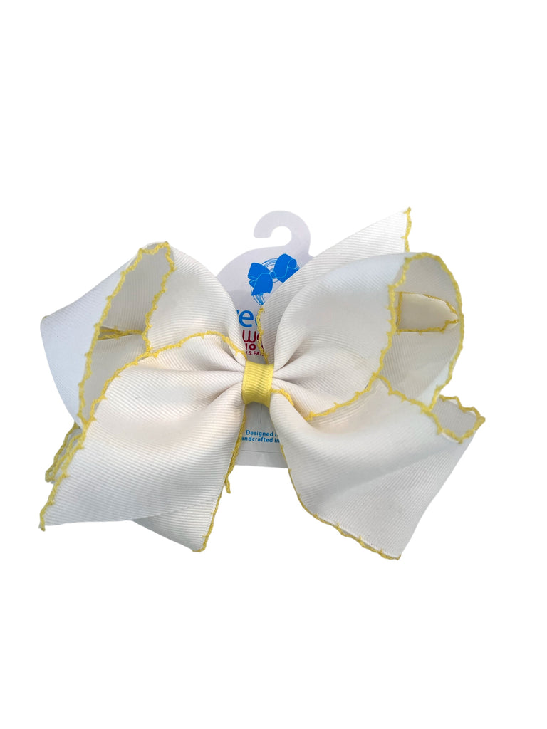 King moonstitch bow - white with yellow - George & Co.