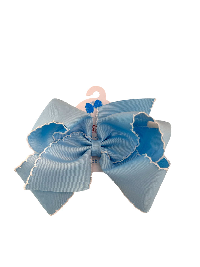 King moonstitch bow - blue w/ white - George & Co.