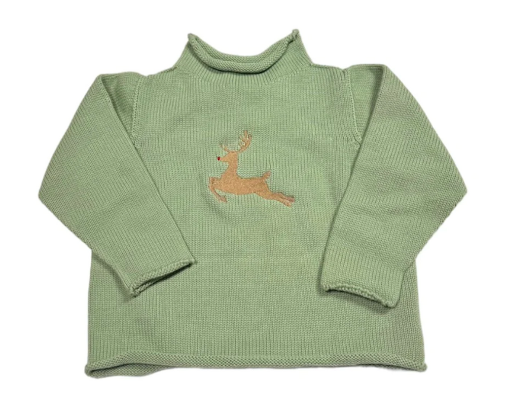 jersey rollneck sweater - sage - George & Co.