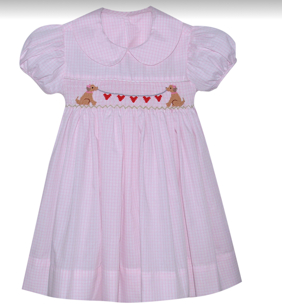Pink Frances Dress - Valentine Puppy - George & Co.