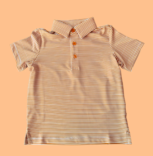 Orange Striped Polo - George & Co.