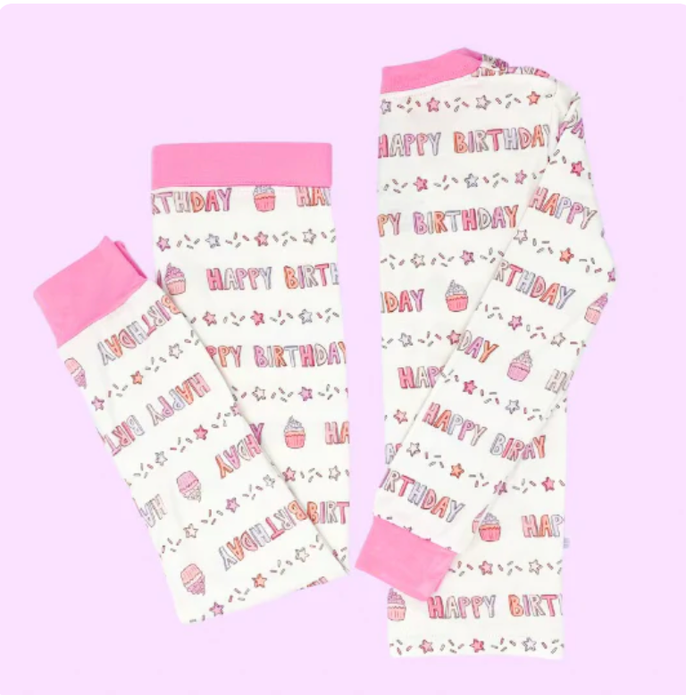 Bamboo Birthday 2 Piece Pajama Set - Pink - George & Co.