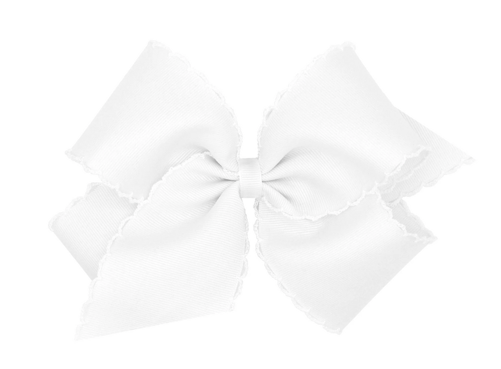 king moonstitch bow - white with white - George & Co.