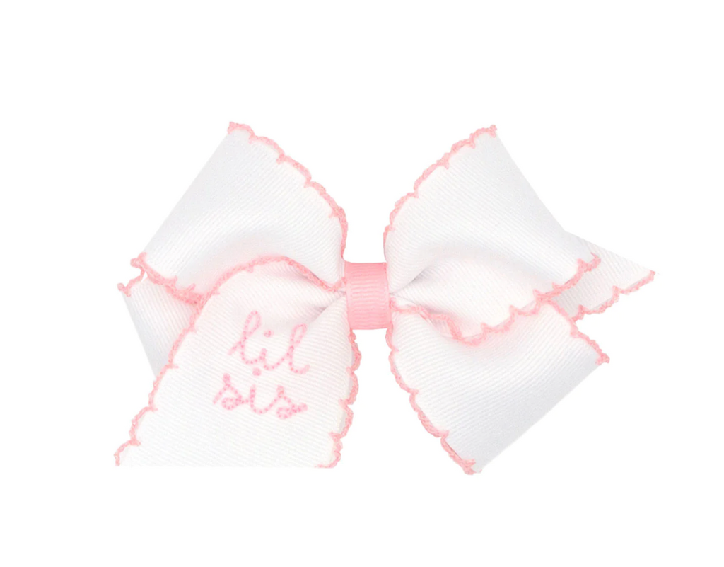 Medium moonstitch bow - Lil Sis (pink) - George & Co.