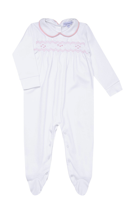 Nella Smocked Footie - pink - George & Co.