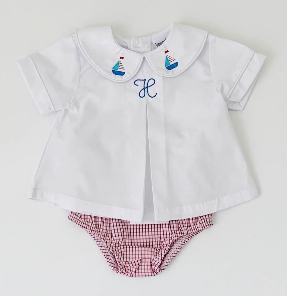 Pleated Peter Pan Diaper Shirt - George & Co.