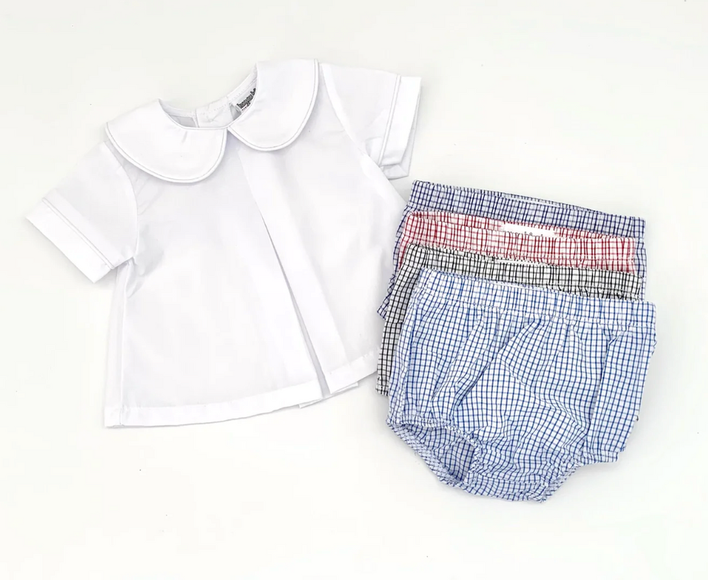 Pleated Peter Pan Diaper Shirt - George & Co.