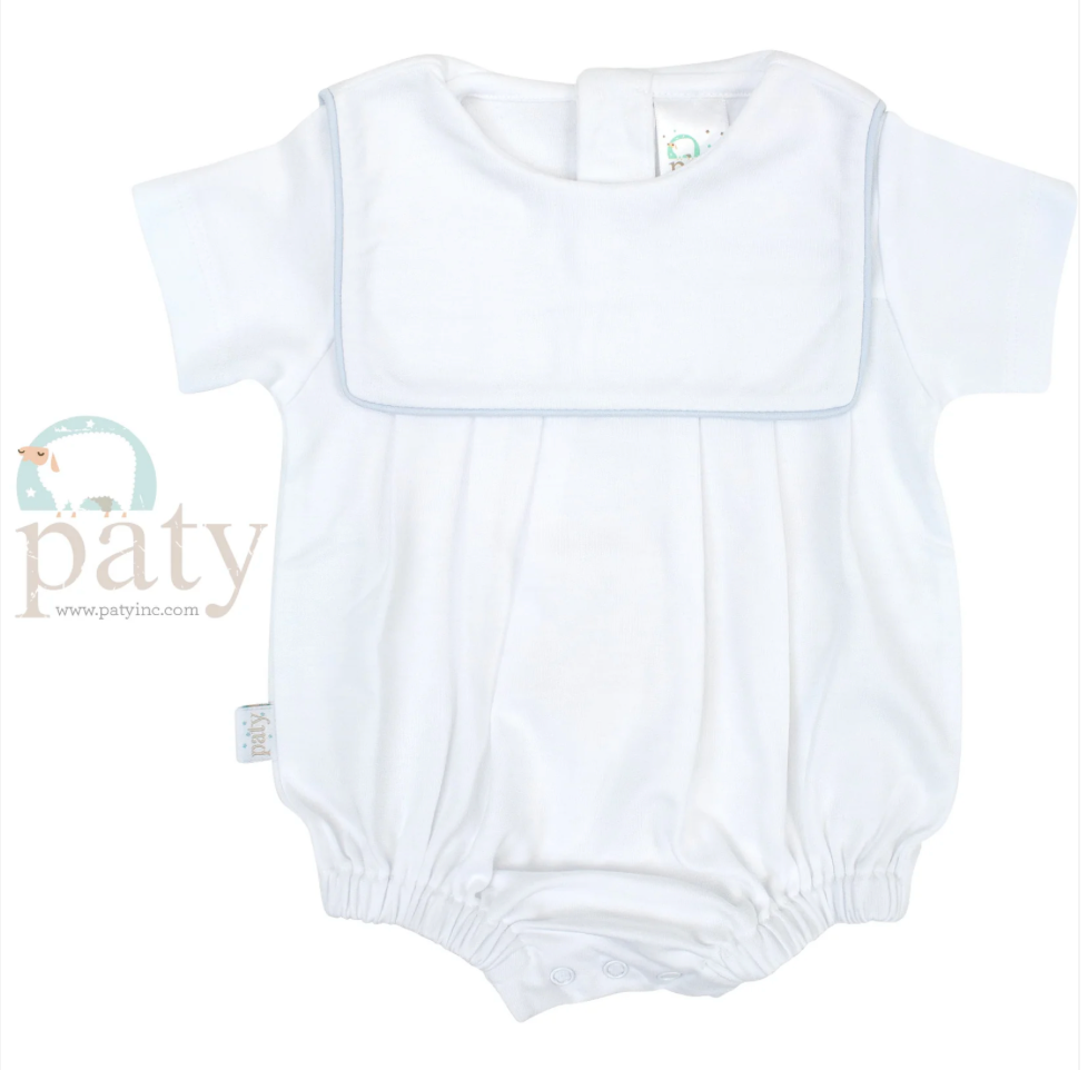 WHITE W/ BLUE PIMA BUBBLE – George & Co.