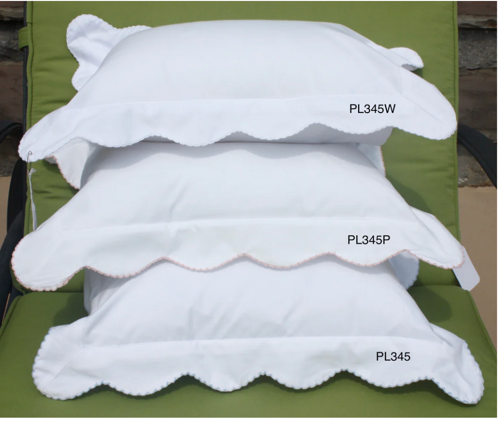 PICOT SCALLOPED BOUDOIR PILLOW SHAM - WHITE - George & Co.