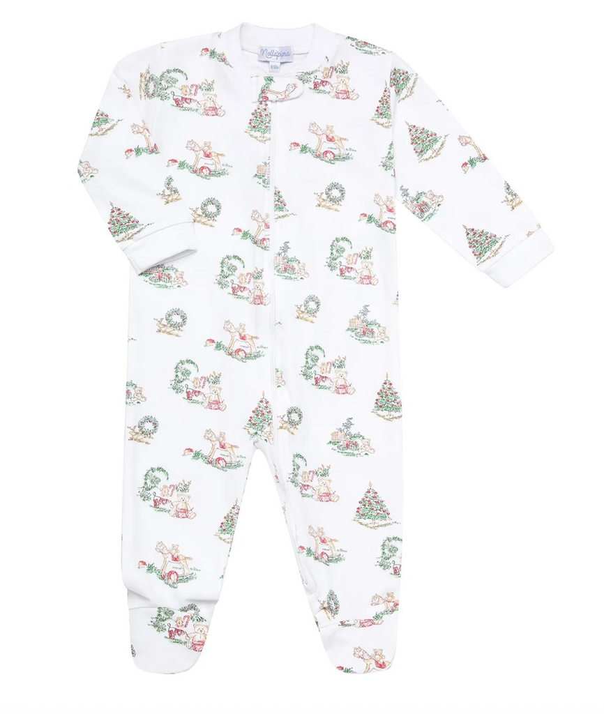 Christmas Toile Footie - George & Co.