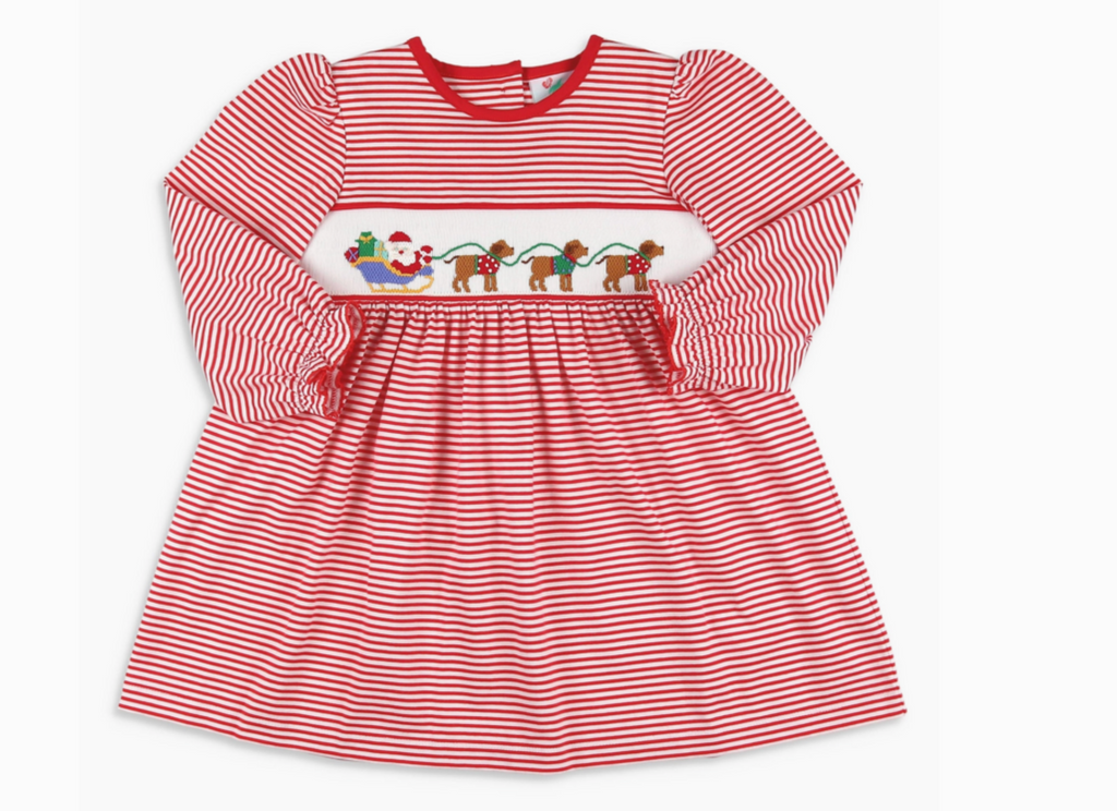 Santa Dogs Smocked Dress - George & Co.