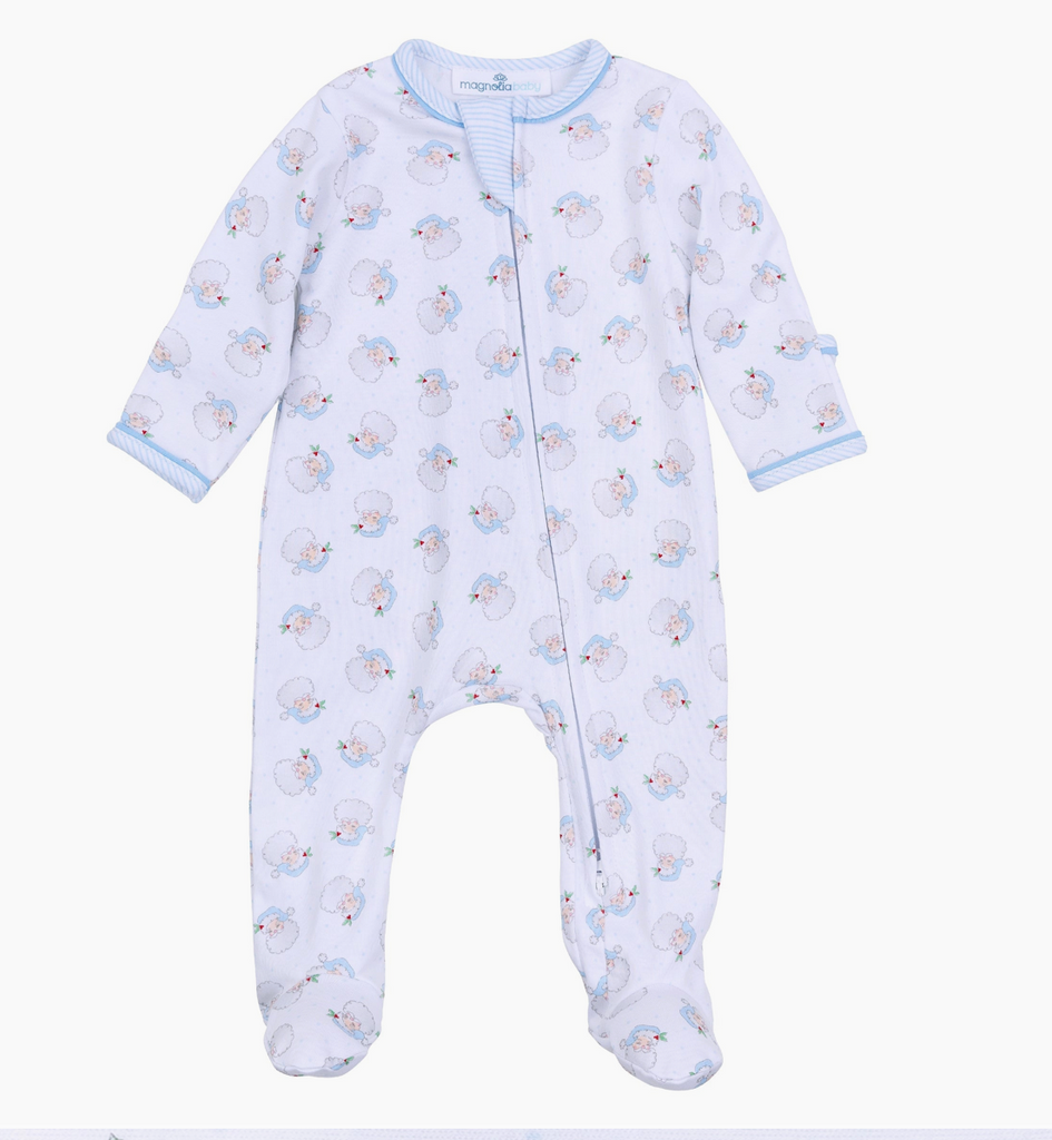 Santa Baby Blue Footie - George & Co.