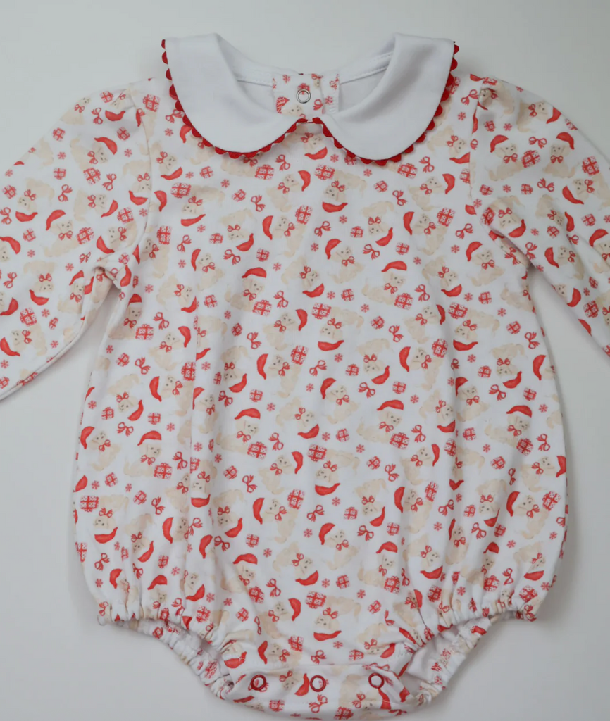 Christmas Puppy Long Sleeve Knit Bubble - George & Co.