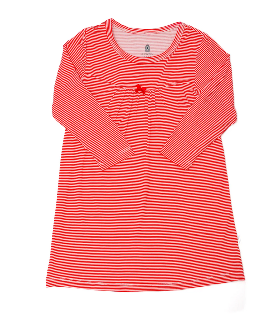 Red Mini-Stripe Long-Sleeve Dress George & Co. Red Mini-Stripe Long-Sleeve Dress George & Co.