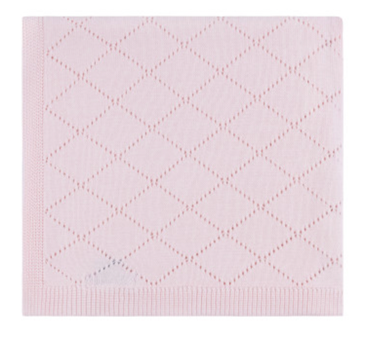 Diamond Pointelle Knit Blanket - George & Co.