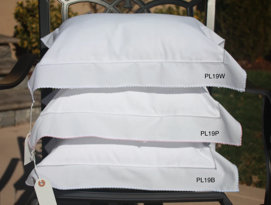 PINK  PICOT HEMSTITCH PILLOW SHAM - George & Co.