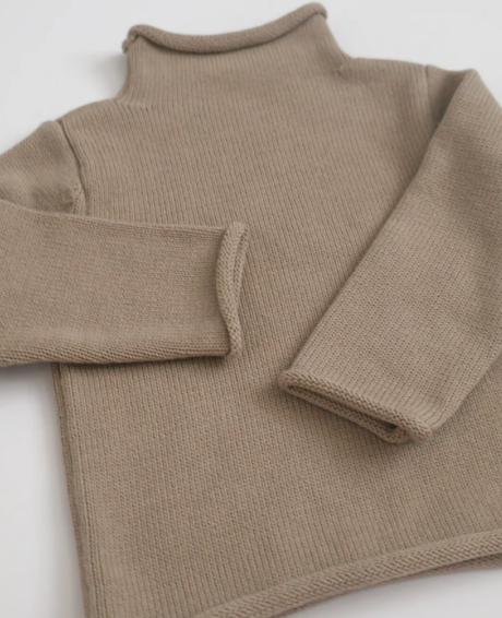 Jersey Rollneck Sweater - Taupe - George & Co.