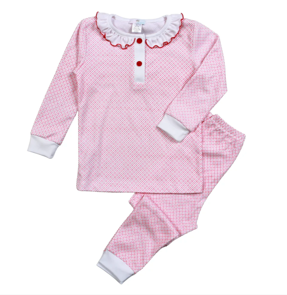 Red Damond Print Pima Pajamas - George & Co.