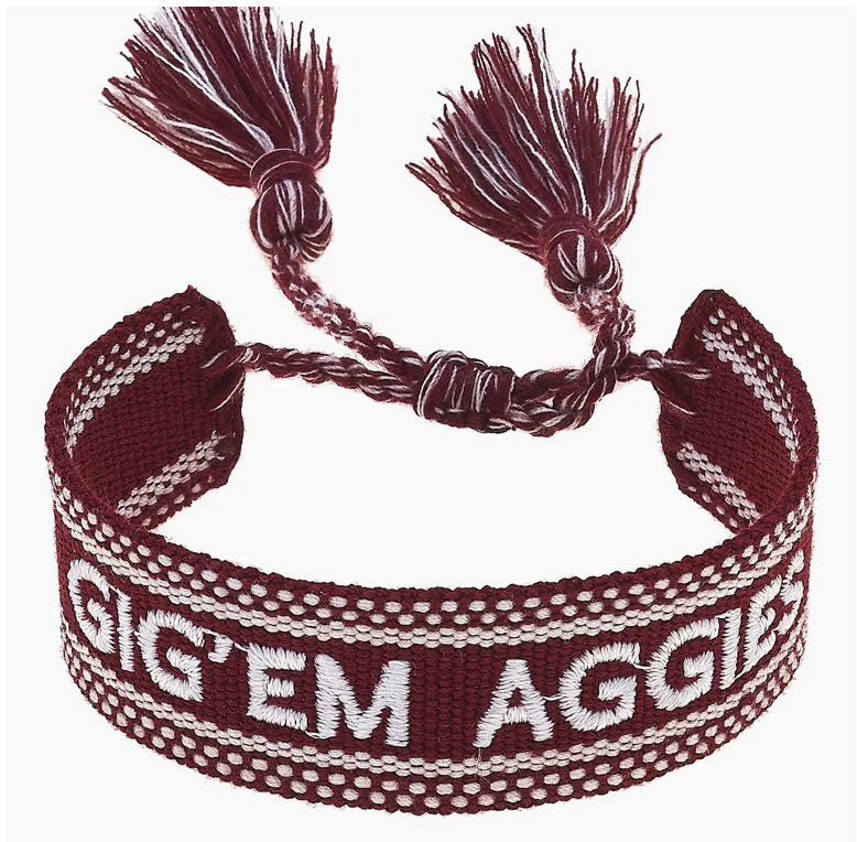 Texas  A&M Woven Tassel Bracelet - George & Co.