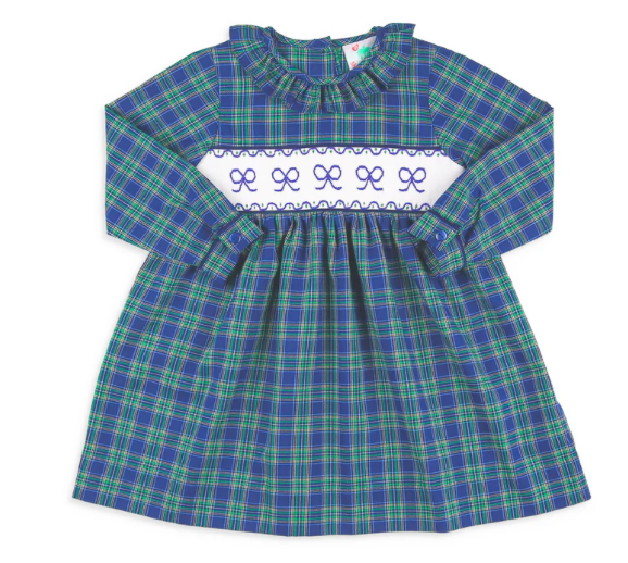 Mightnight Blue Smocked Bow Dress - George & Co.