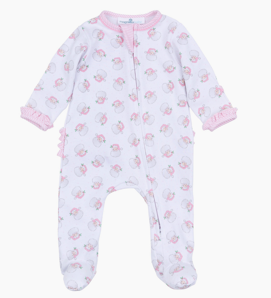 Santa Baby Pink Footie - George & Co.