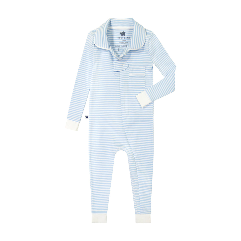 classic pajama footless onesie - blue stripe - Made by McNamara