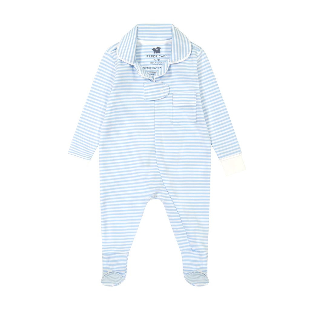 classic pajama footie - blue stripe - Made by McNamara