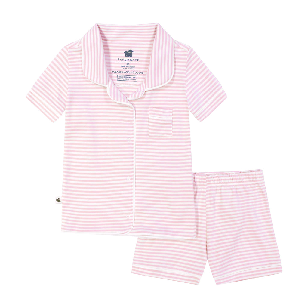 classic pajama short set - pink stripe - Made by McNamara