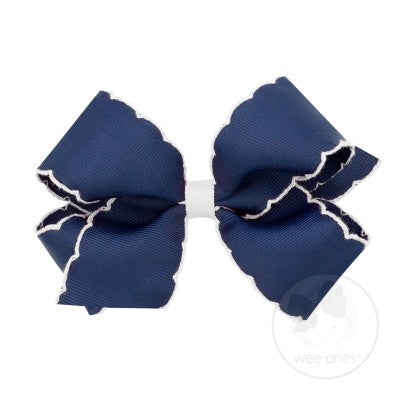SMALL MOONSTITCH BOW - NAVY WITH WHITE - Made by McNamara
