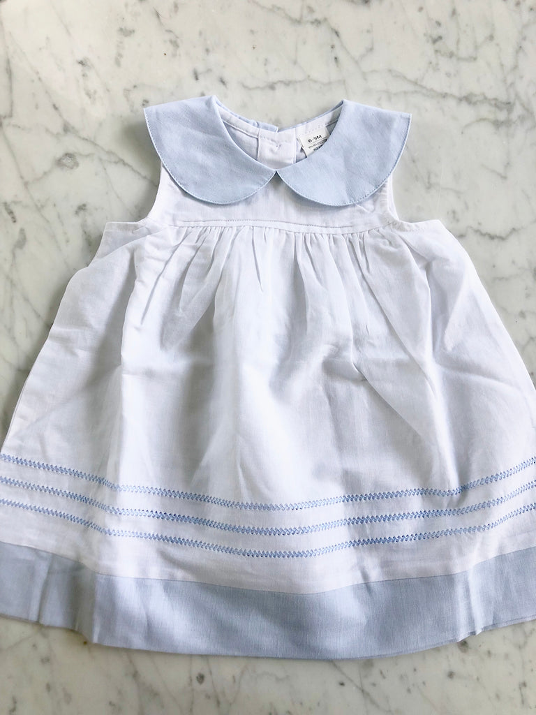 LINEN DRESS WITH BLUE EMBROIDERY - Made by McNamara