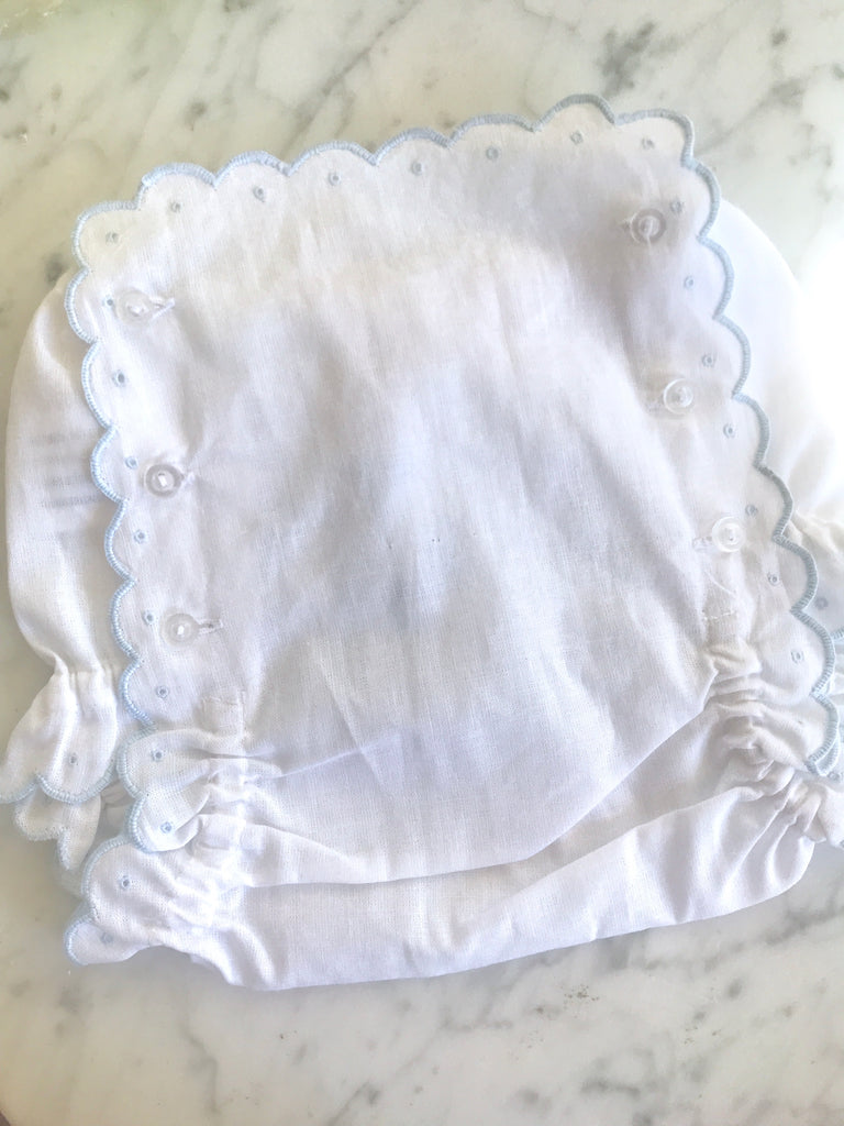 EMBROIDERED SCALLOPED DIAPER COVER - Made by McNamara