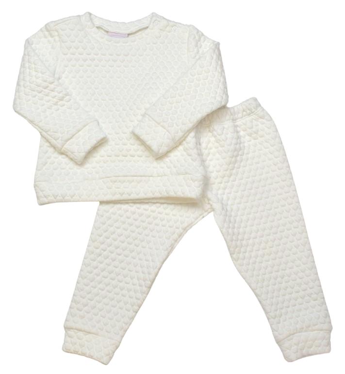 ALL DAY PLAY - WHITE QUILTED SWEATSUIT - Made by McNamara