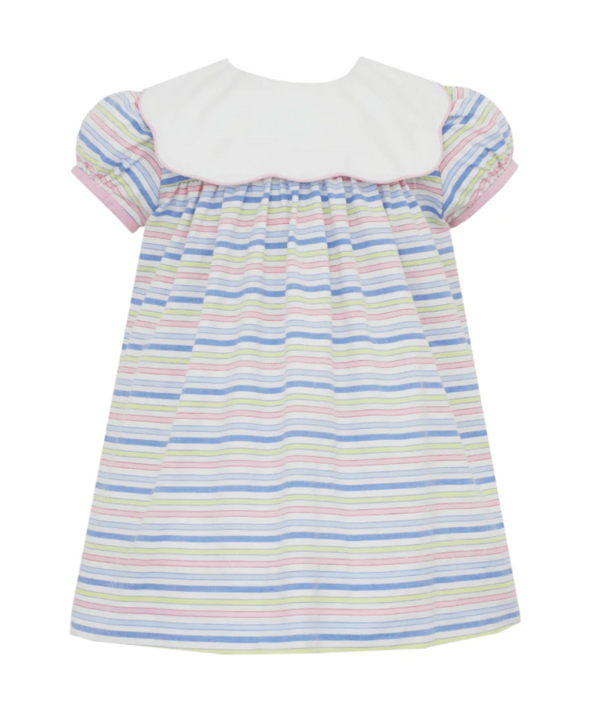 pastel stripe scallop collar dress - George & Co.
