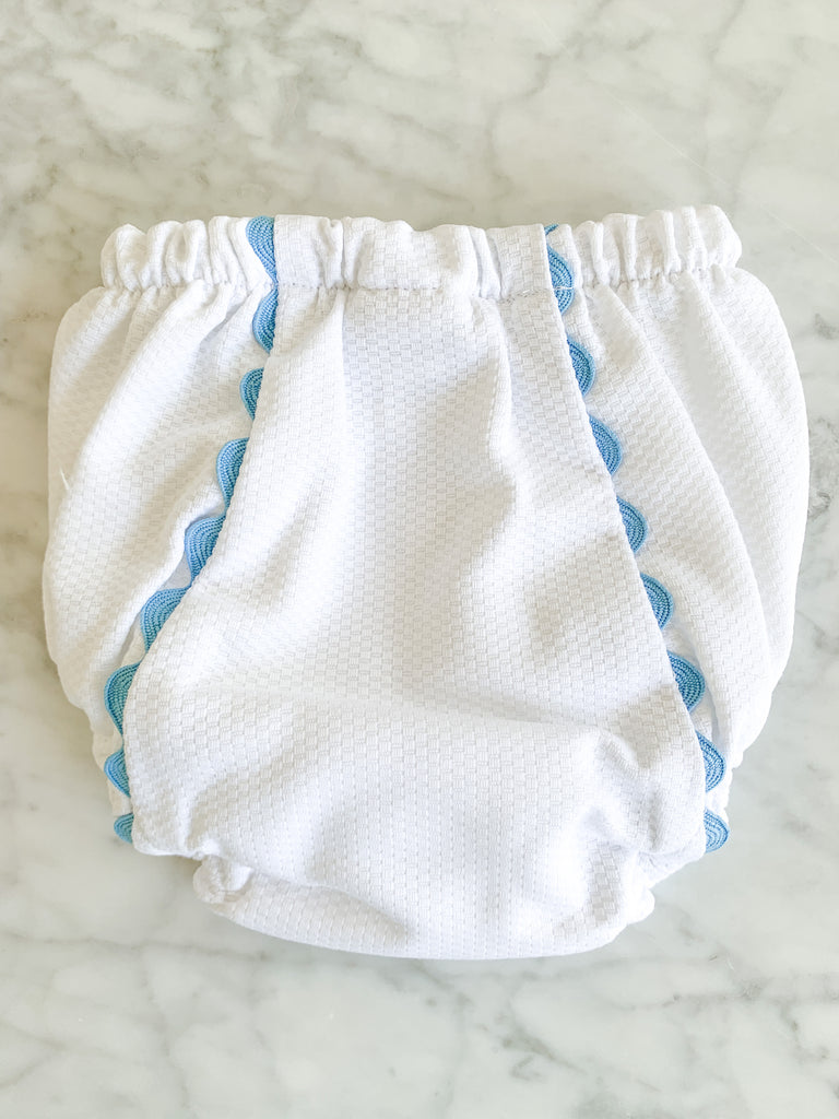 DIAPER COVER WITH RIC RAC - BLUE - Made by McNamara
