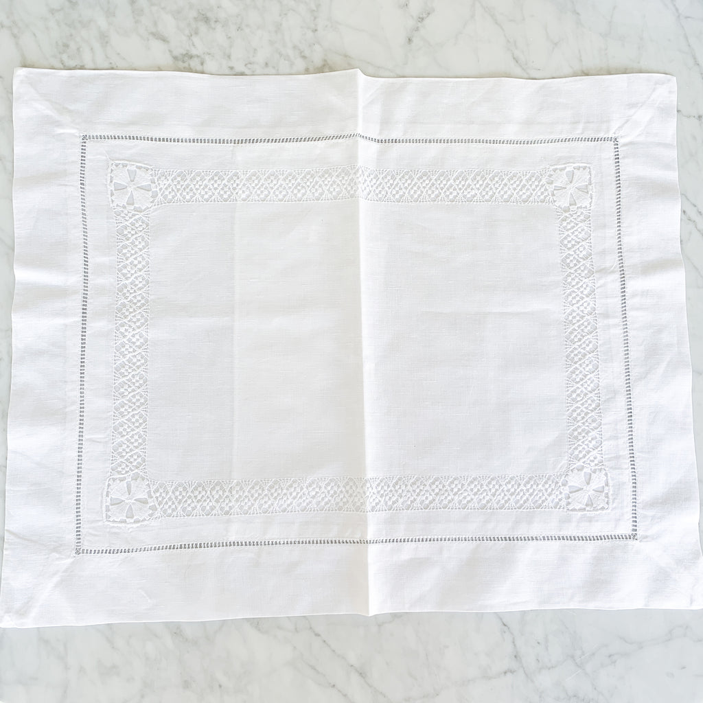 PULLED LACE LINEN PILLOW SHAM - Made by McNamara