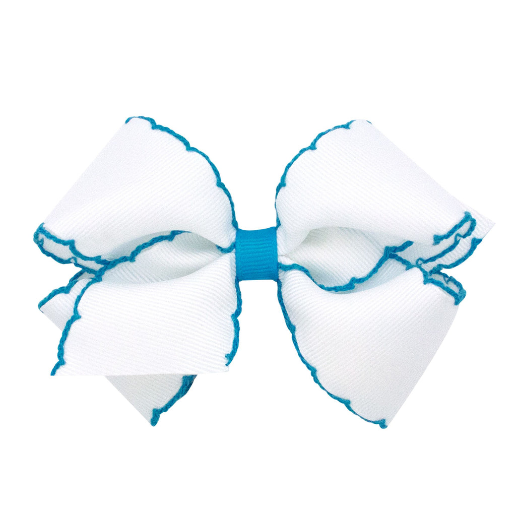 king moonstitch bow - white with turquoise - Made by McNamara