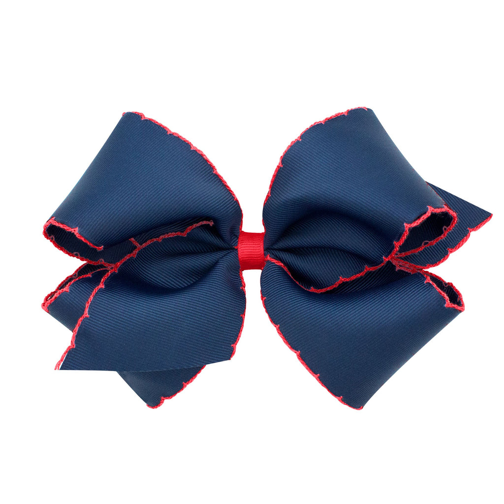 king moonstitch bow - navy with red - Made by McNamara