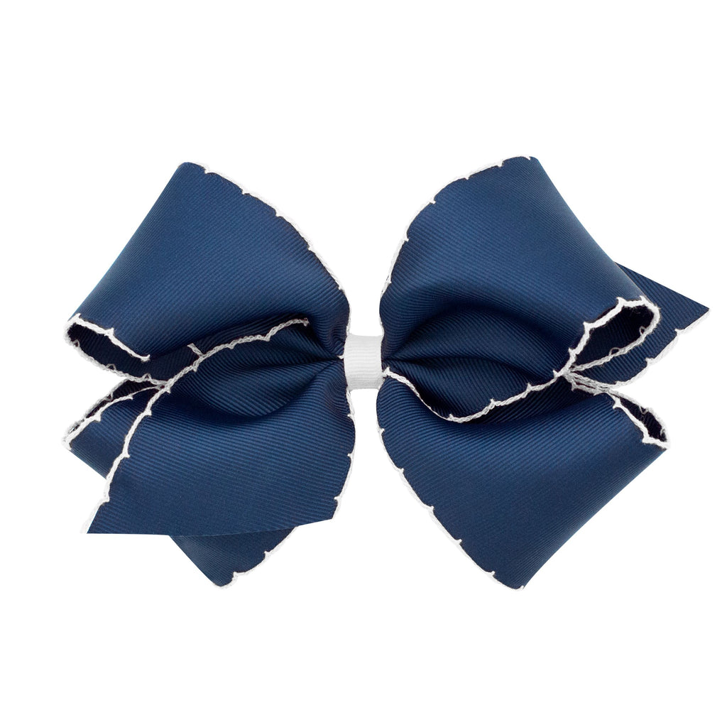 king moonstitch bow - navy with white - Made by McNamara